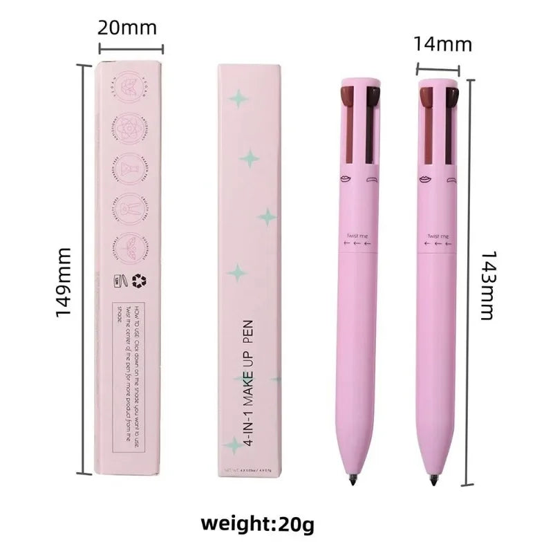 GlamDefine™ 4-in-1 Precision Makeup Pen – Eyeliner, Eyebrow, Contour & Lip Liner in One Long-Lasting Waterproof Tool